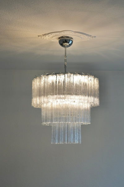 Bryndel Chandelier White Layered Tube