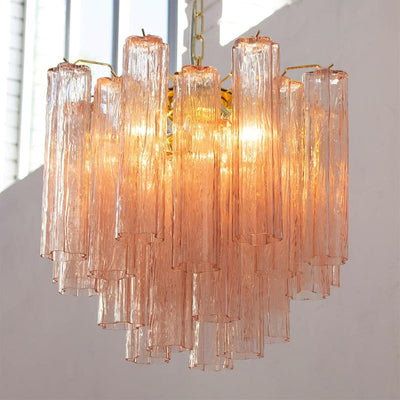 Lioraelle Chandelier Glass Tube Layered Luxury