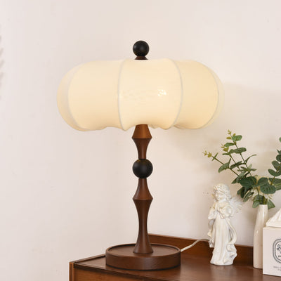Lumae Wood & Fabric Retro Table Lamp