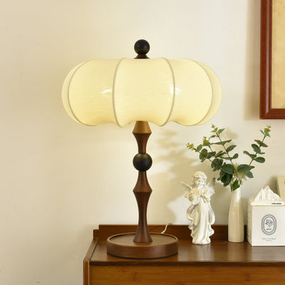 Lumae Wood & Fabric Retro Table Lamp