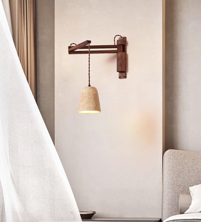 Arboren Adjustable Travertine Dome Wall Sconce