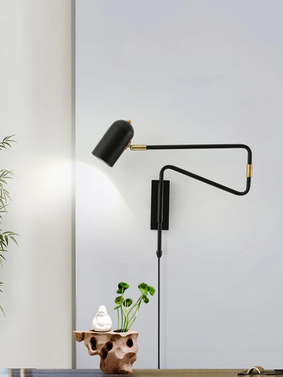 Nox Adjustable Arm Plug In Wall Lamp