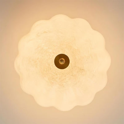 Ceiling Light Brass and Glass with Elegant Petal Silhouette Modern - Neutral Decor