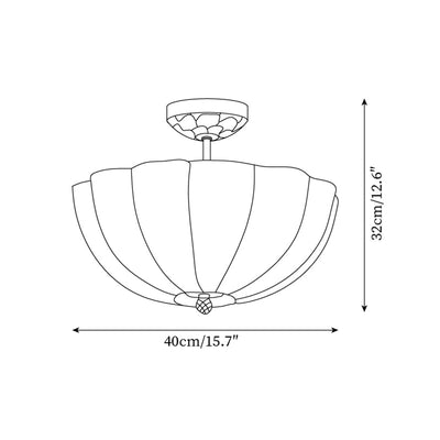 Ceiling Light Brass and Glass with Elegant Petal Silhouette Modern - Neutral Decor