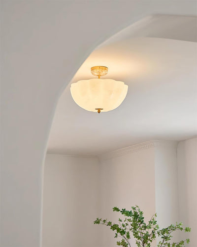 Ceiling Light Brass and Glass with Elegant Petal Silhouette Modern - Neutral Decor