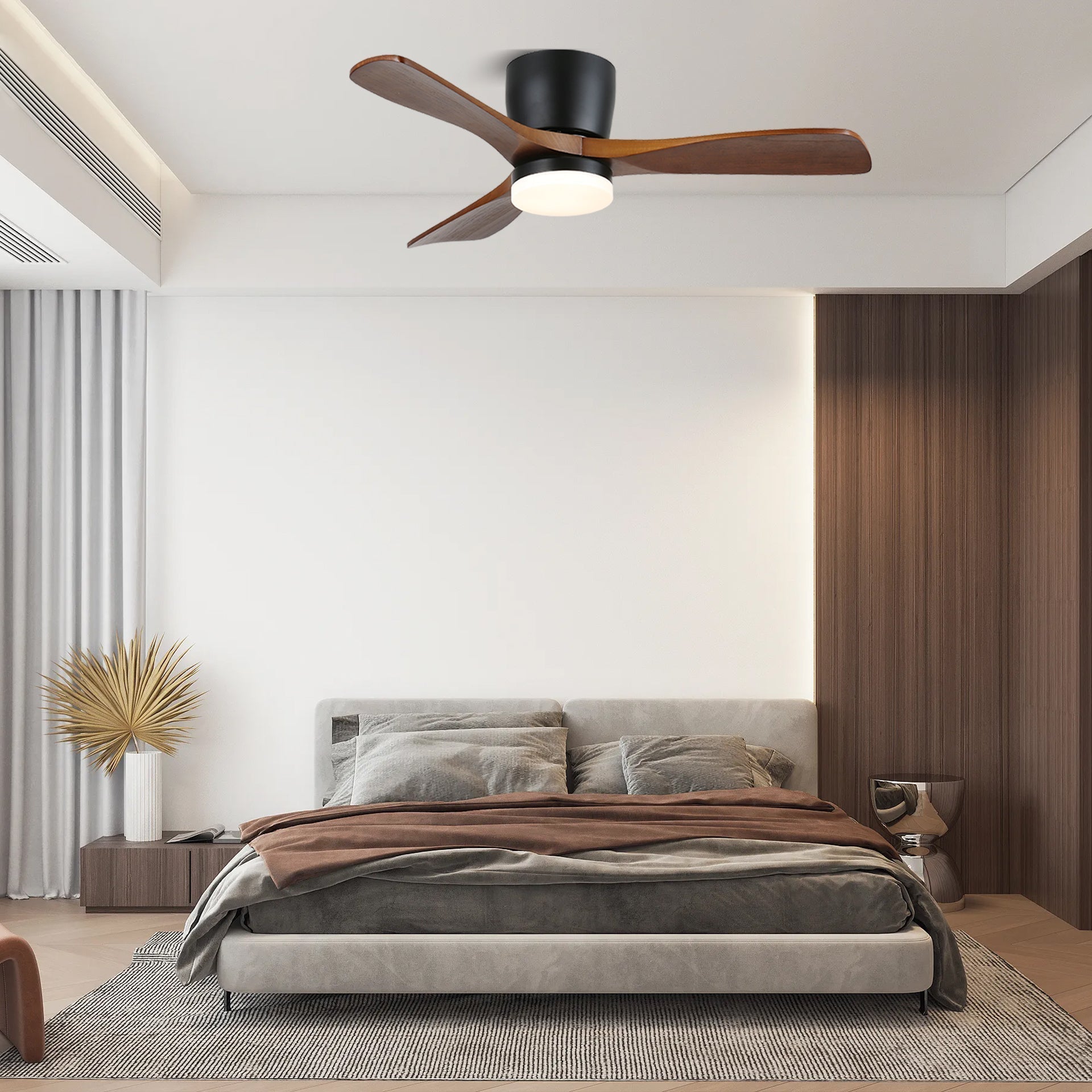 Brinor Minimalist Wood Ceiling Fan Light