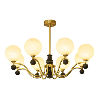 Ershaan Sphere Elegance Vintage Brass Wood Chandelier