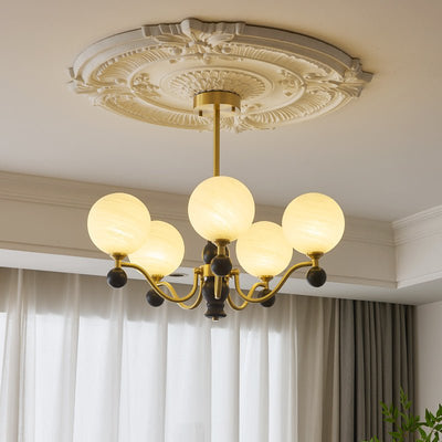 Ershaan Sphere Elegance Vintage Brass Wood Chandelier