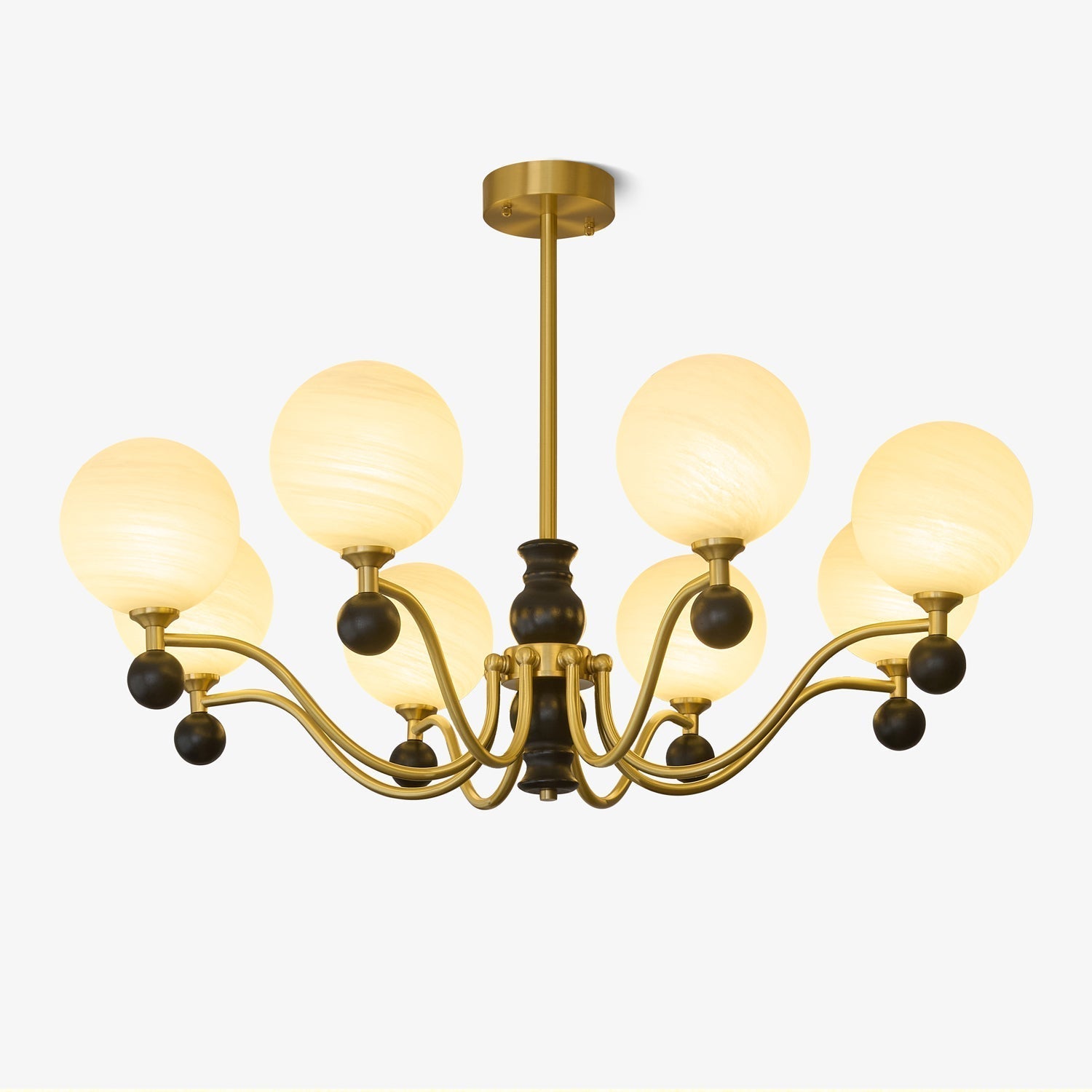 Ershaan Sphere Elegance Vintage Brass Wood Chandelier