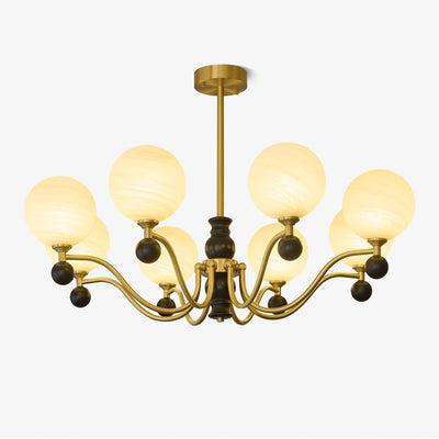 Ershaan Sphere Elegance Vintage Brass Wood Chandelier