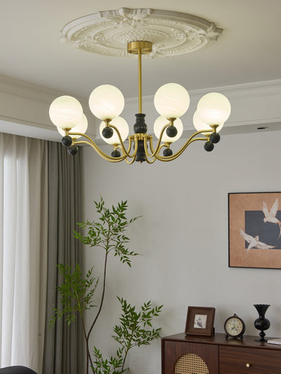 Ershaan Sphere Elegance Vintage Brass Wood Chandelier