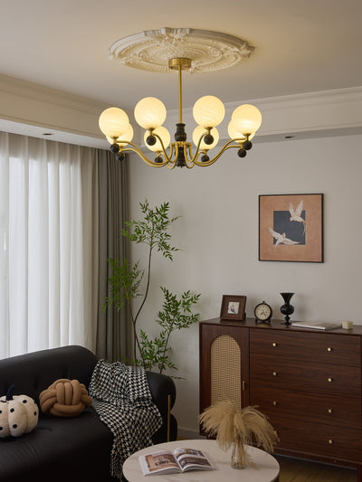 Ershaan Sphere Elegance Vintage Brass Wood Chandelier