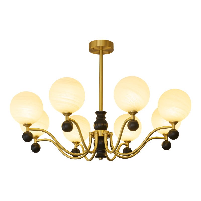 Ershaan Sphere Elegance Vintage Brass Wood Chandelier