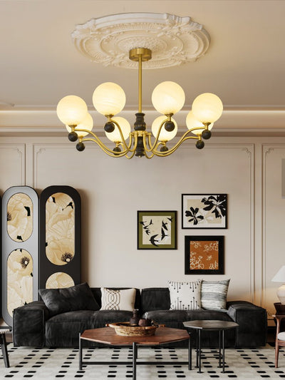 Ershaan Sphere Elegance Vintage Brass Wood Chandelier