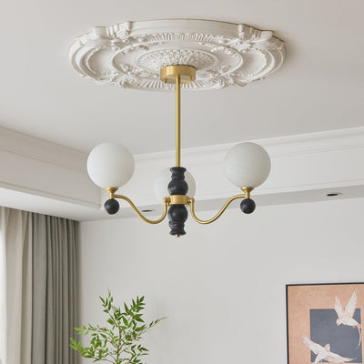 Ershaan Sphere Elegance Vintage Brass Wood Chandelier