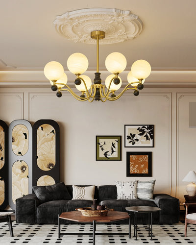 Ershaan Sphere Elegance Vintage Brass Wood Chandelier