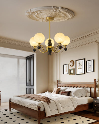 Ershaan Sphere Elegance Vintage Brass Wood Chandelier