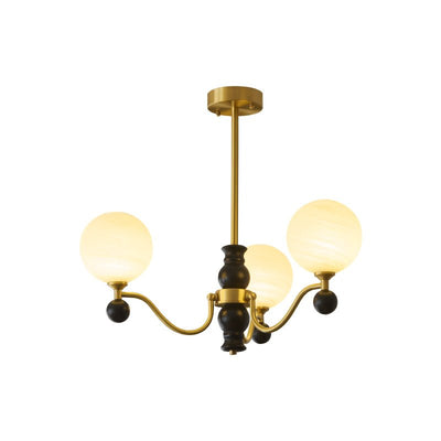 Ershaan Sphere Elegance Vintage Brass Wood Chandelier