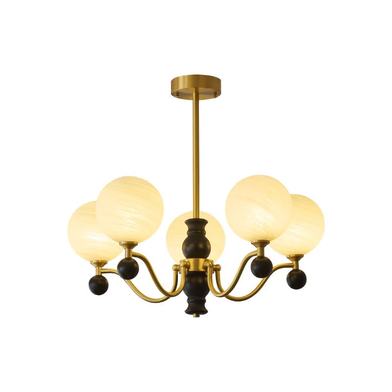 Ershaan Sphere Elegance Vintage Brass Wood Chandelier