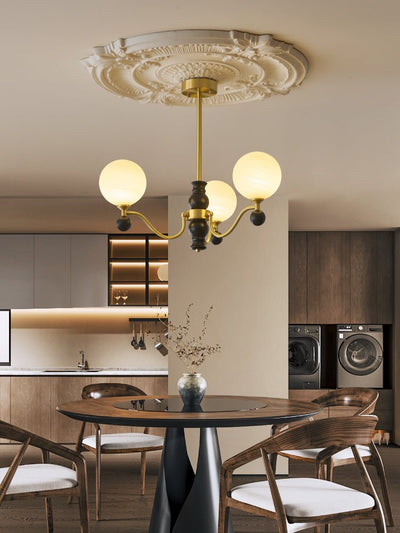 Ershaan Sphere Elegance Vintage Brass Wood Chandelier
