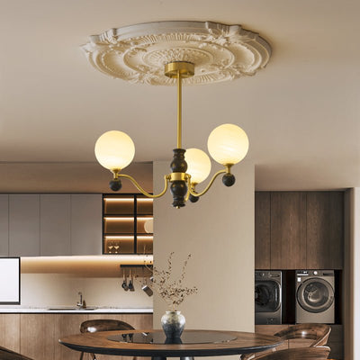 Ershaan Sphere Elegance Vintage Brass Wood Chandelier