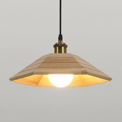 Evys Traditional Art Wood Pendant Light