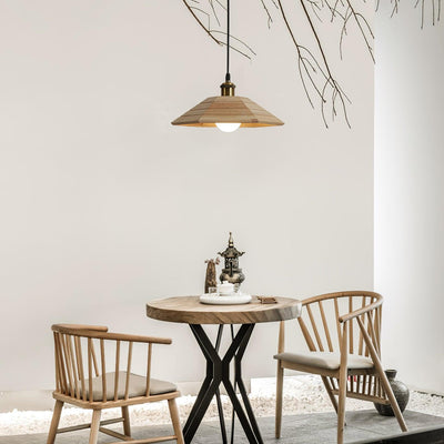 Evys Traditional Art Wood Pendant Light