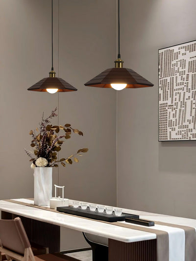 Evys Traditional Art Wood Pendant Light