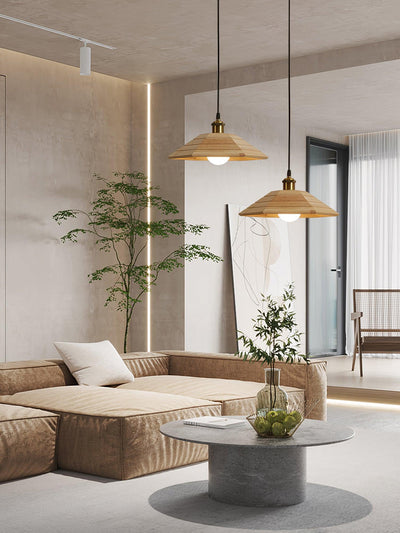 Evys Traditional Art Wood Pendant Light