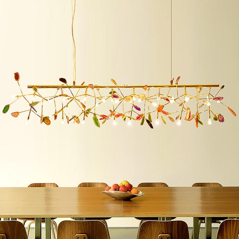 Ulenor Chandelier Colorful Leaf Gilded Arms