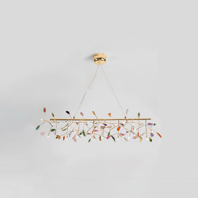 Ulenor Chandelier Colorful Leaf Gilded Arms
