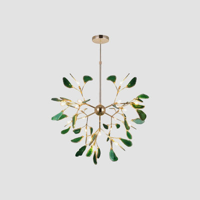 Ulenor Chandelier Colorful Leaf Gilded Arms