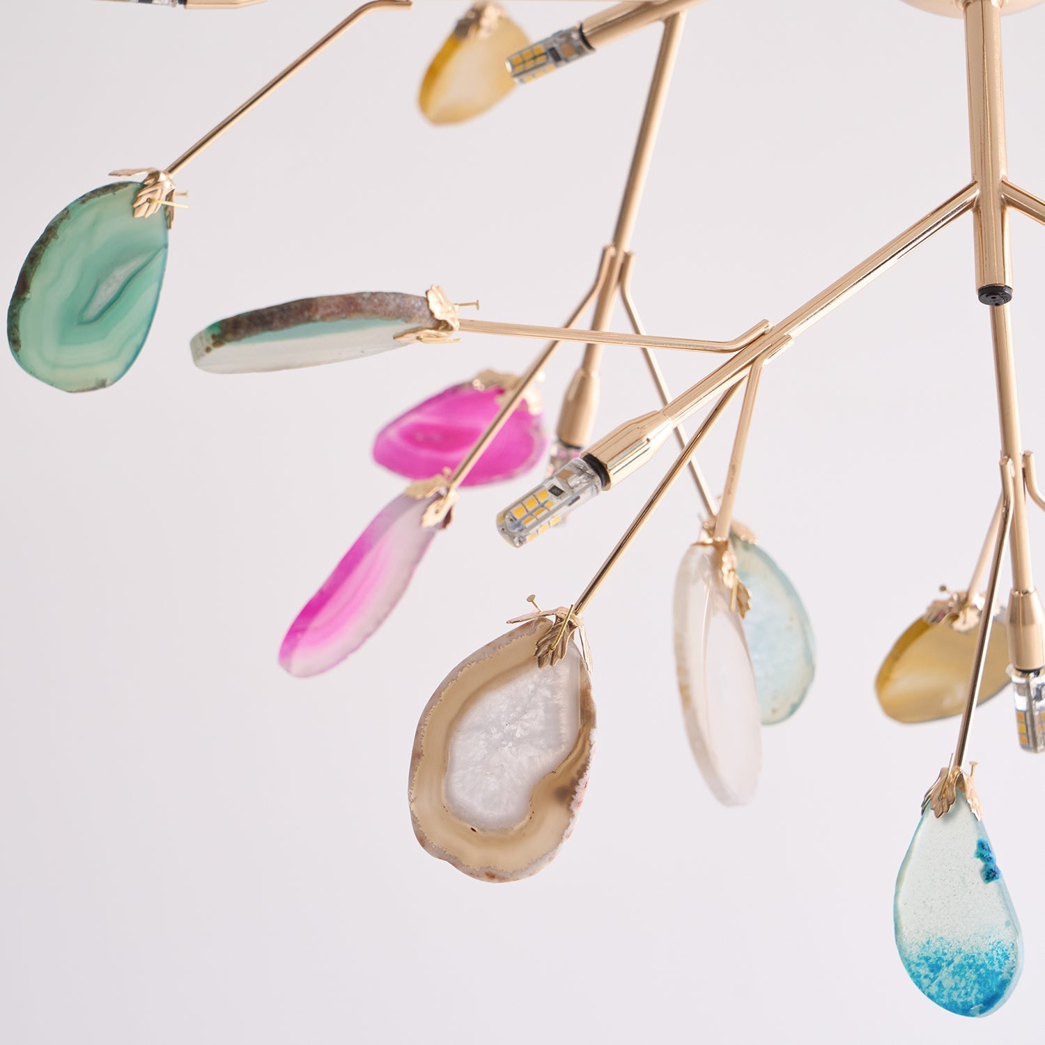 Ulenor Chandelier Colorful Leaf Gilded Arms