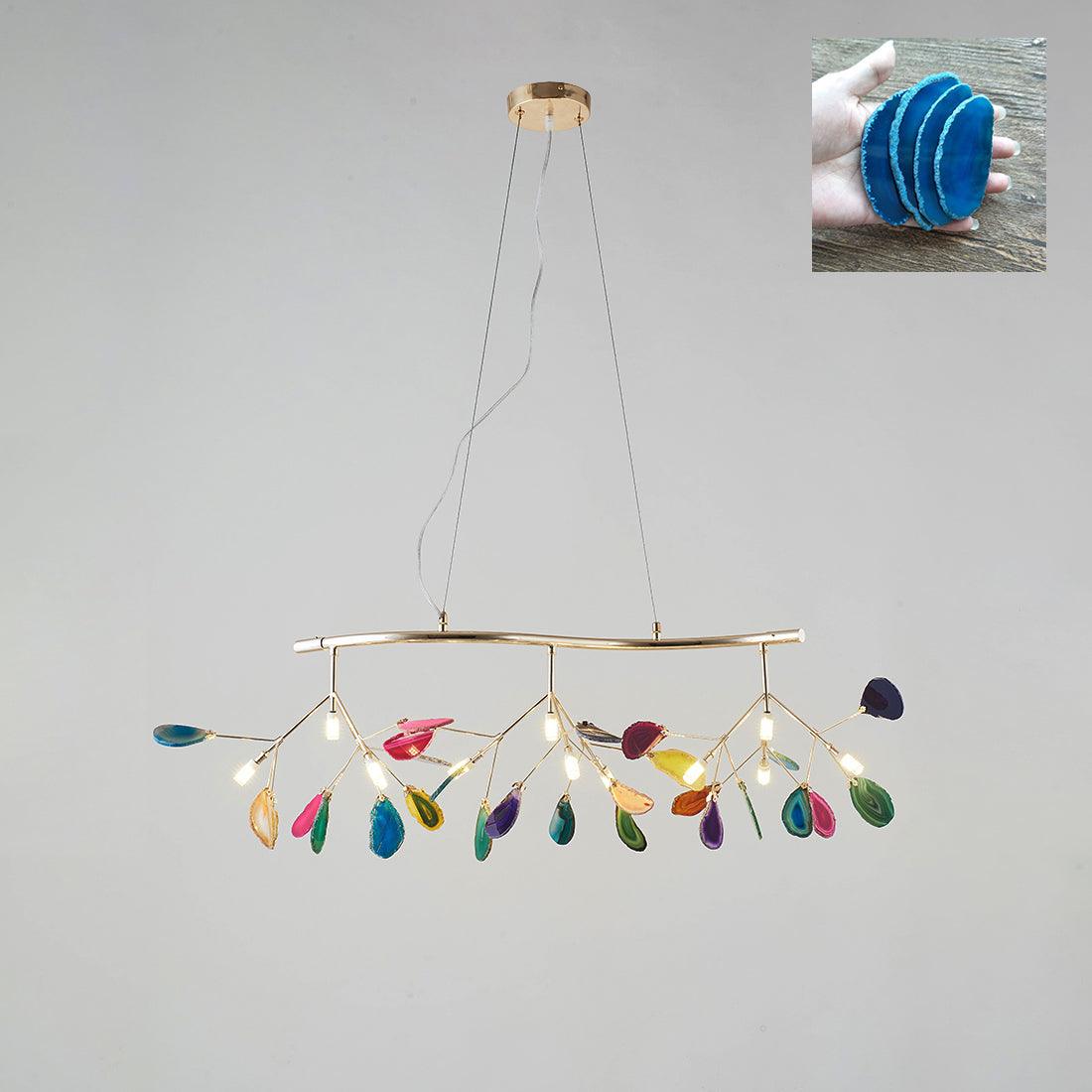 Ulenor Chandelier Colorful Leaf Gilded Arms