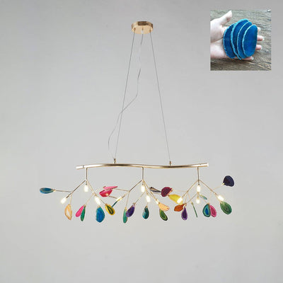 Ulenor Chandelier Colorful Leaf Gilded Arms