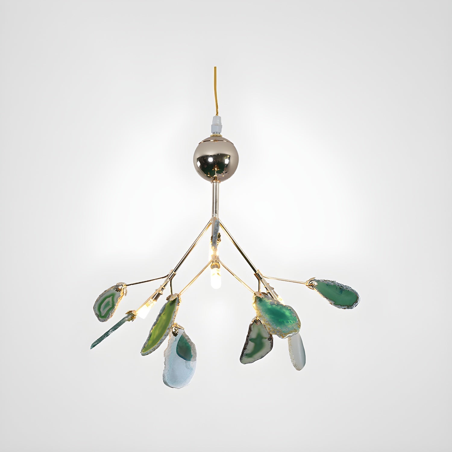 Ulenor Chandelier Colorful Leaf Gilded Arms