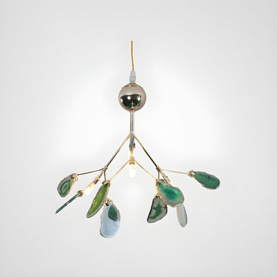 Ulenor Chandelier Colorful Leaf Gilded Arms
