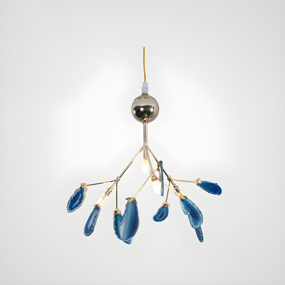 Ulenor Chandelier Colorful Leaf Gilded Arms
