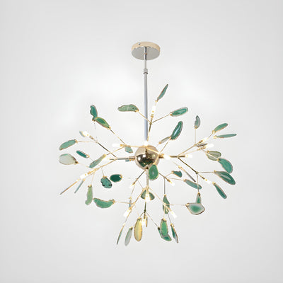Ulenor Chandelier Colorful Leaf Gilded Arms