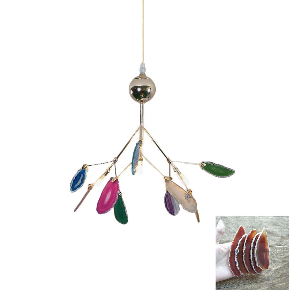 Ulenor Chandelier Colorful Leaf Gilded Arms