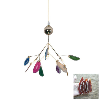 Ulenor Chandelier Colorful Leaf Gilded Arms