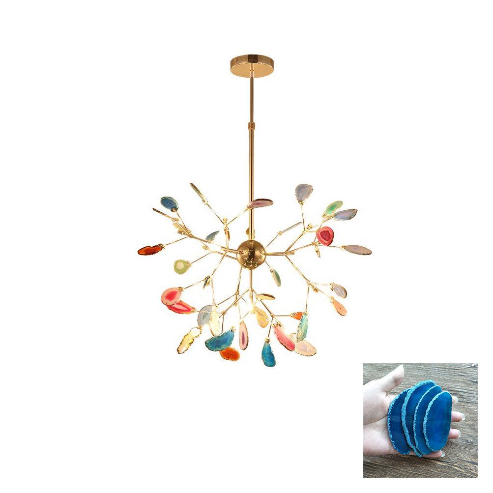 Ulenor Chandelier Colorful Leaf Gilded Arms