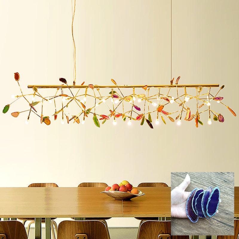 Ulenor Chandelier Colorful Leaf Gilded Arms