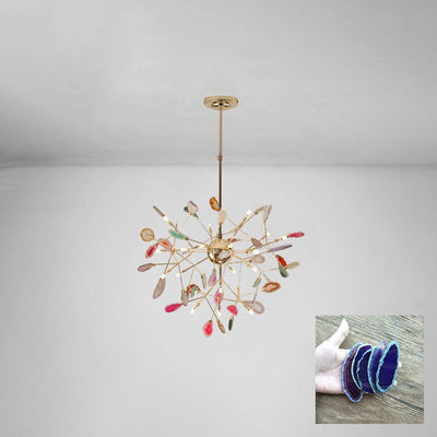 Ulenor Chandelier Colorful Leaf Gilded Arms