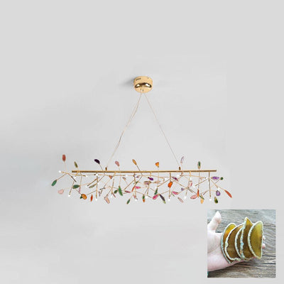 Ulenor Chandelier Colorful Leaf Gilded Arms