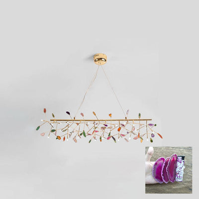 Ulenor Chandelier Colorful Leaf Gilded Arms