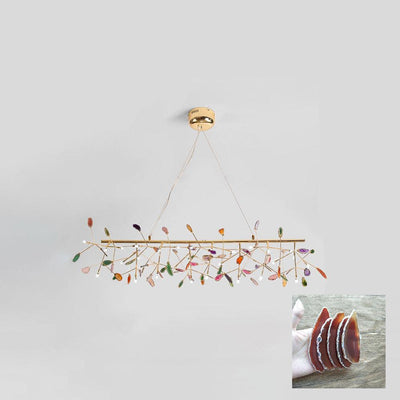 Ulenor Chandelier Colorful Leaf Gilded Arms