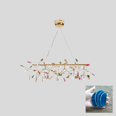 Ulenor Chandelier Colorful Leaf Gilded Arms