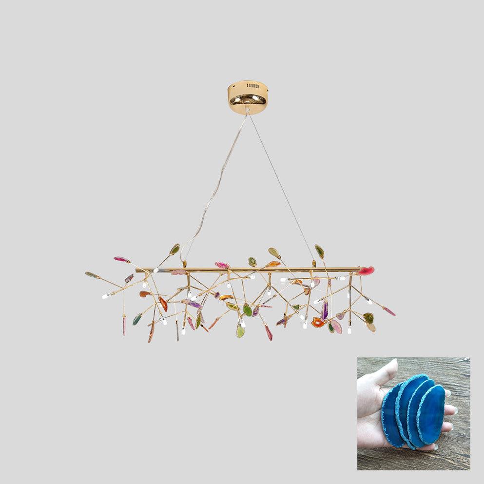 Ulenor Chandelier Colorful Leaf Gilded Arms