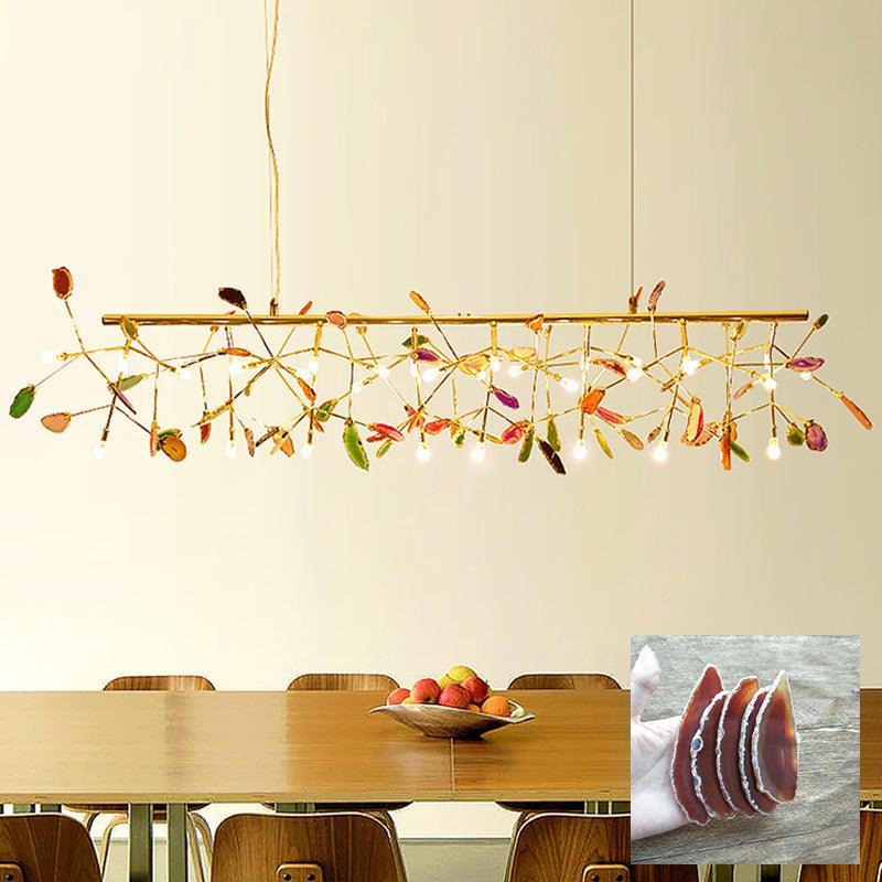 Ulenor Chandelier Colorful Leaf Gilded Arms